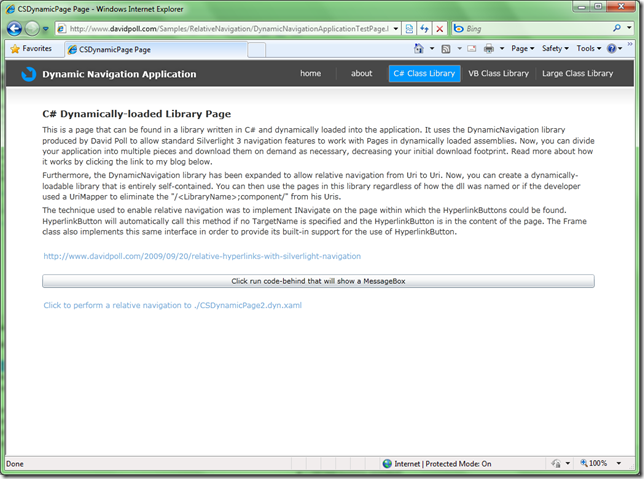 Live sample of page-relative navigation Live sample of page-relative navigation